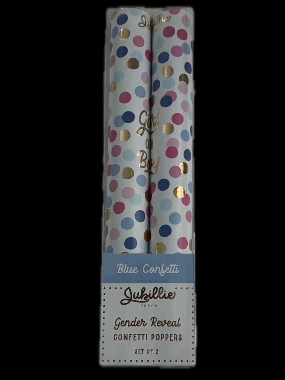 BNIB Blue Confetti Gender Reveal Confetti Poppers Set of 2